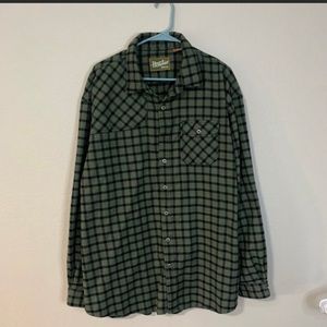 Howler Bros Green Plaid Flannel Button Up Shirt Size 2XL
